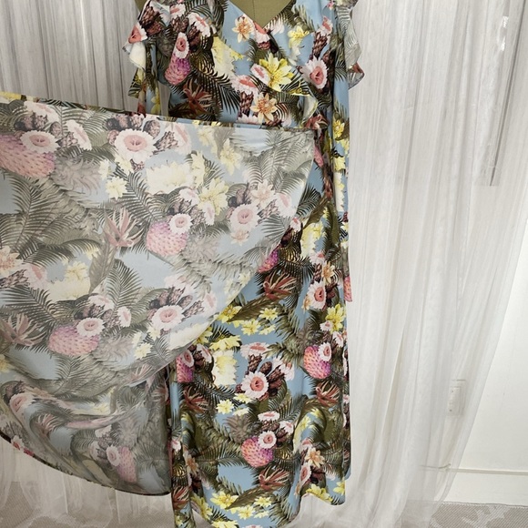 H&M wrap over spaghetti straps at shoulders! Long sleeves! maxi dress Size 10 - Picture 11 of 17